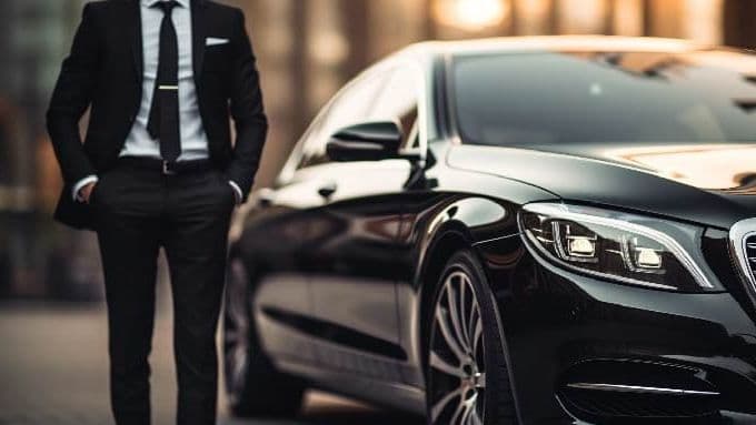 Corporate car rental with business professionals